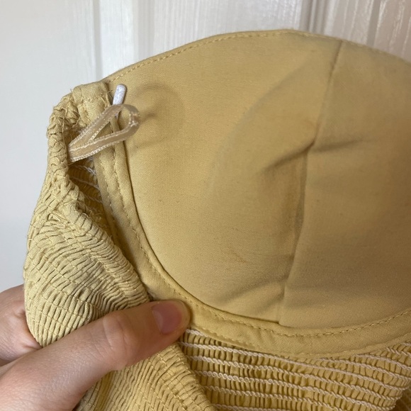 Zara Linen Blend Cropped Smocked Bustier Top - Picture 7 of 7